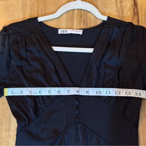 Zara Knit Longsleeve black Maxi dress with vneck and buttons - Picture 9 of 9